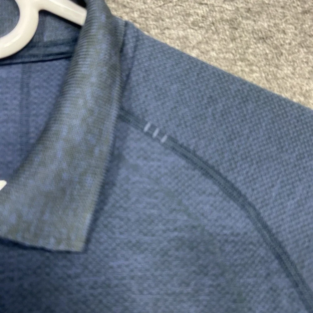 Lululemon Metal Vent Tech Polo Shirt Men's M Blue Stretch Lightweight Golf - Picture 6 of 13